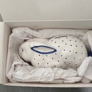 Tiffany & Co. White Ceramic Bunny with Blue Polka Dots